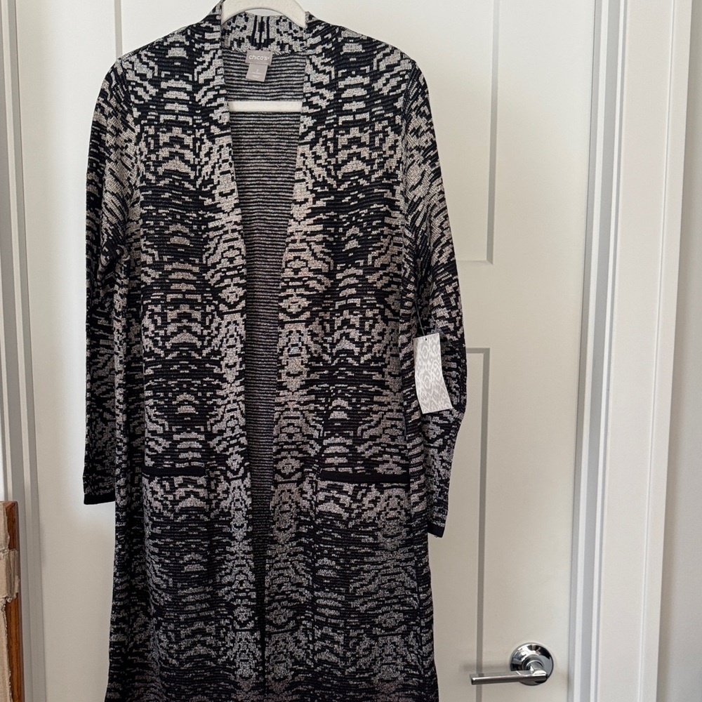 Chico's  Knit Cardigan with sparkle perfect for Christmas Holiday parties.